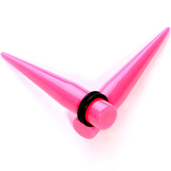 Flirty Fuchsia Lightweight Pink Acrylic Straight Taper Set 10mm to 18mm