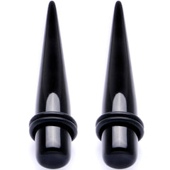 Lightweight Black Acrylic Straight Taper Set 10mm to 25mm