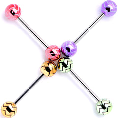 Summer Party Zig Zag Barbell Tongue Ring Set of 4