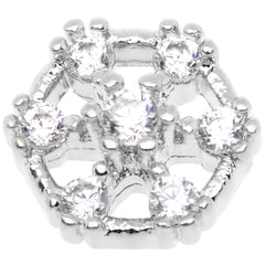 14G Clear Gem Externally Threaded Dermal Anchor Top