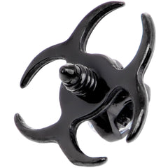 14G Clear Gem Black Biohazard Dermal Anchor Top