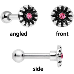 16G 1/4 Perfect in Pink Cartilage Tragus Earring Set of 3