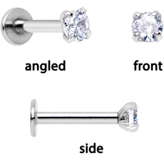 16G 1/4 Clear Gem Gold Tone Flower Cartilage Tragus Set of 3