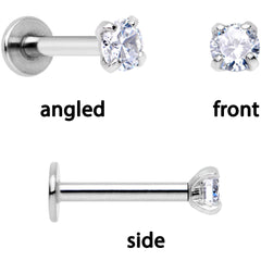 16G 1/4 Clear Gem Springtime Cartilage Tragus Earring Set of 3