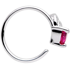 20G 5/16 Pink Gem Triangle Wave Seamless Circular Ring