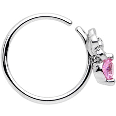 20G 5/16 Pink Gem Flower Seamless Circular Ring