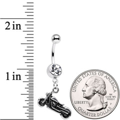 Clear Gem Enjoy The Open Road Dangle Belly Ring