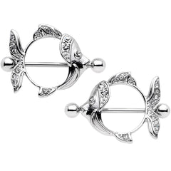 14G 9/16 Angelic Angelfish Nipple Shield Set