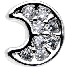18G 5/16 Clear Gem Crescent Moon Tragus Cartilage Earring