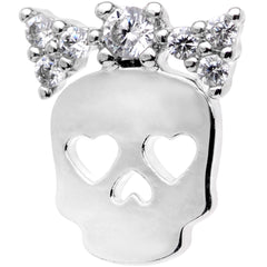 16G 5/16 Clear Gem Halloween Skull Bow Cartilage Tragus Earring