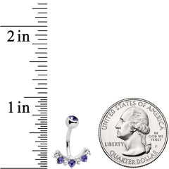 Purple Clear CZ Gem Wave Of Glamour Belly Ring