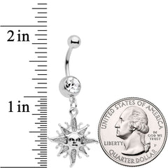Clear Gem Celestial Sun Dangle Belly Ring