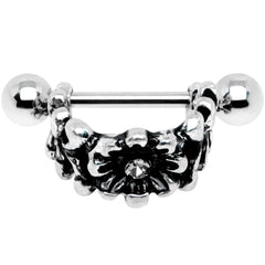 16G 3/8 Clear Gem Floral Wreath Cuff Cartilage Earring