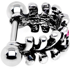 16G 3/8 Pink Gem Floral Wreath Cuff Cartilage Earring