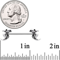 14G 9/16 Aliens Landed Crescent Moon Barbell Nipple Ring Set