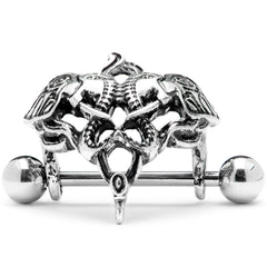 14G 9/16 Dueling Elephants Nipple Shield Set