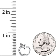 16G 3/8 Clear CZ Gem Tasty Treat Right Apple Closure Ring