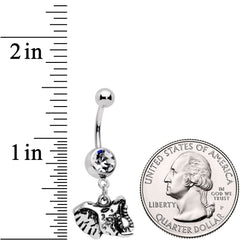 Clear Gem Wild And Free Elephant Dangle Belly Ring