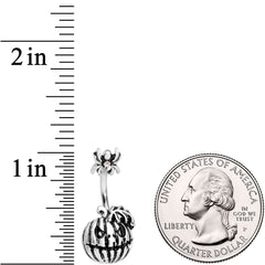 Scary Spider Jack O Lantern Double Mount Belly Ring