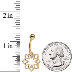 Clear Gem Gold Tone Simply Snowflake Belly Ring