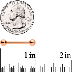 Aurora Gem Inlay Rose Gold Tone Barbell Tongue Ring Set of 5
