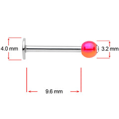 16G 3/8 Clear Gem Pink Pearlescent Labret Monroe Tragus