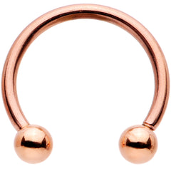 16G 3/8 Clear Gem Rose Gold Tone Hinged Circular Ring Set