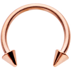 16G 3/8 Clear Gem Rose Gold Tone Hinged Circular Ring Set