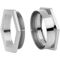 25mm Geometric Hexagon Screw Fit Tunnel Plug Set