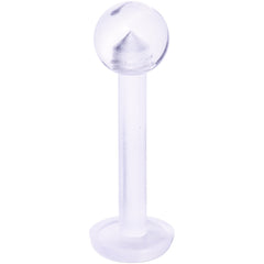 14G 3/8 Clear Flexible Bioplast Labret Monroe Retainer