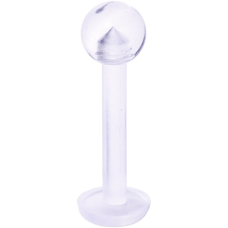 14G 3/8 Clear Flexible Bioplast Labret Monroe Retainer
