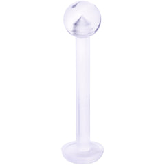 14G 9/16 Clear Flexible Bioplast Straight Barbell Retainer