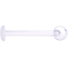 14G 9/16 Clear Flexible Bioplast Straight Barbell Retainer