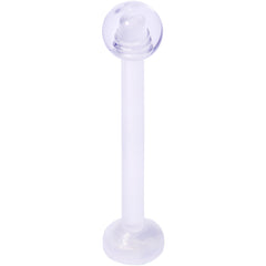 14G 5/8 Clear Flexible Bioplast Straight Barbell Retainer