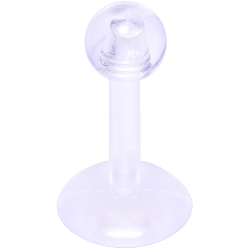 16G 1/4 Clear Flexible Bioplast Labret Monroe Tragus Retainer