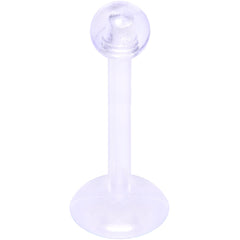 16G 3/8 Clear Flexible Bioplast Labret Monroe Tragus Retainer