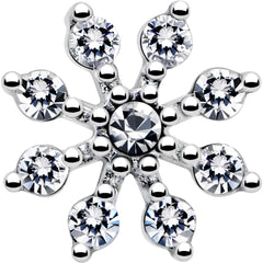 20G 1/4 Clear CZ Gem Flower L Shaped Nose Ring