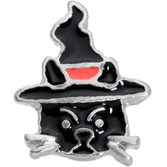 16G 1/4 Halloween Black Cat Cartilage Tragus Earring
