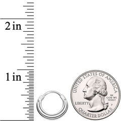 16G 3/8 Delicate Grooves Hinged Septum Ring