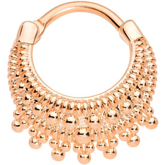 16G 3/8 Rose Gold Tone Debutante Fashion Hinged Septum Ring