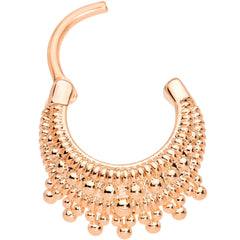 16G 3/8 Rose Gold Tone Debutante Fashion Hinged Septum Ring