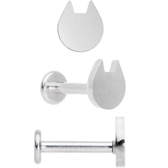 16G 5/16 Multicolor Internally Threaded Cat Labret Set of 4
