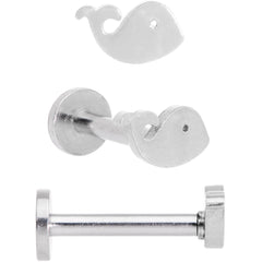 16G 5/16 Multicolor Internally Threaded Whale Labret Set of 4