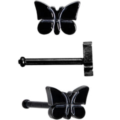 20G 1/4 Multicolor Butterfly Nose Bone Set of 4