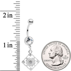 Clear Gem Art Deco Antique Style Elegance Dangle Belly Ring