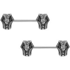 14G 9/16 Mighty Pharaoh Barbell Nipple Ring Set