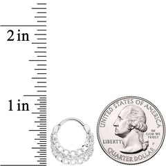 16G 3/8 Clear CZ Gem Chain Hinged Septum Ring