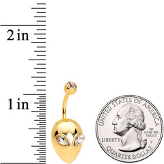 Clear Gem Gold Tone Alien Invader Belly Ring