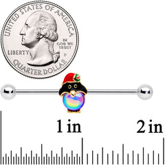 14G Iridescent Orb Holiday Penguin Barbell 38mm
