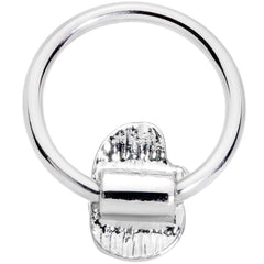 16G 3/8 Clear Gem Happy Santa BCR Captive Ring